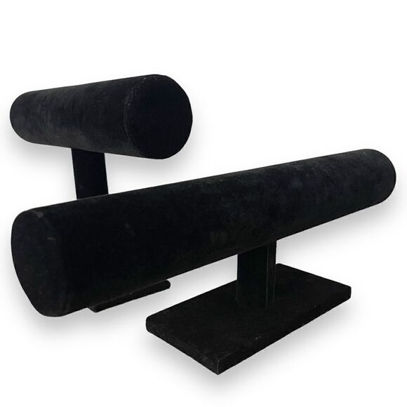 Black Velvet T-Bar Bracelet Jewelry Display Stand Set of 2 - Picture 10 of 15